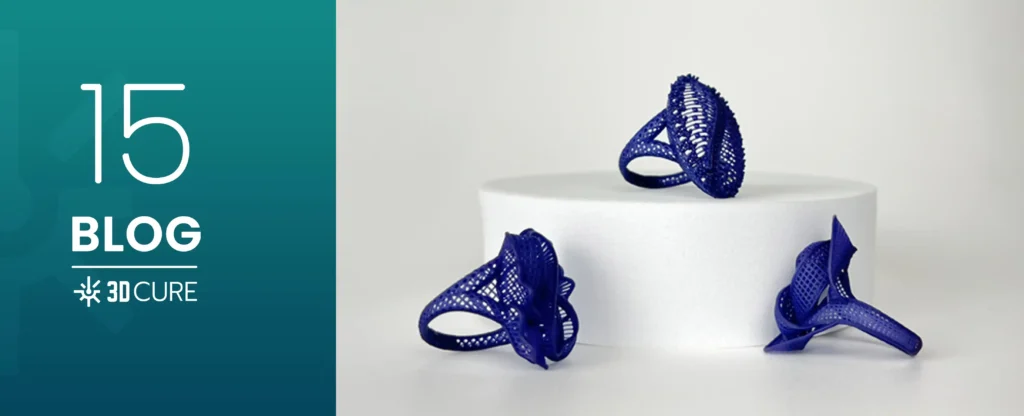 peças impressas com impressora para criação de prototipagem 3d de joias.