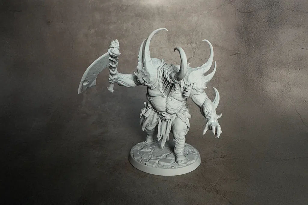 figure action de demonio detalhada feita com resina gamer da 3d cure